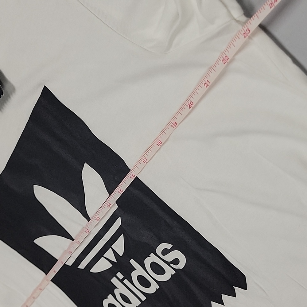 NWT Adidas 100% Cotton Black Beard Logo Tee T-Shirt, White, XL - Picture 7 of 8
